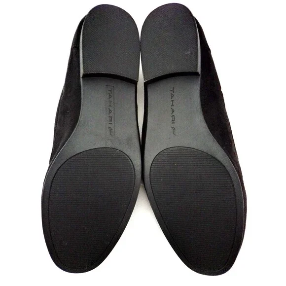 Tahari Girl Alessia Women's Tassel  Black Suede Loafers Size 9 - Picture 6 of 7